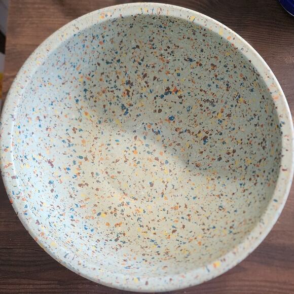 Brookpark Vintage Melamine Blue Confetti Large 11.5 Mixing Bowl - Picture 1 of 7